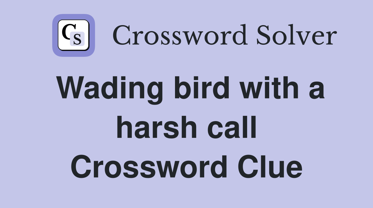 Wading bird with a harsh call Crossword Clue