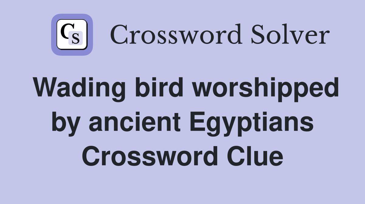 Wading bird worshipped by ancient Egyptians Crossword Clue