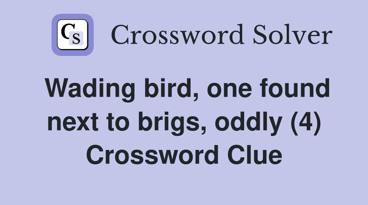 Wading bird, one found next to brigs, oddly (4) Crossword Clue