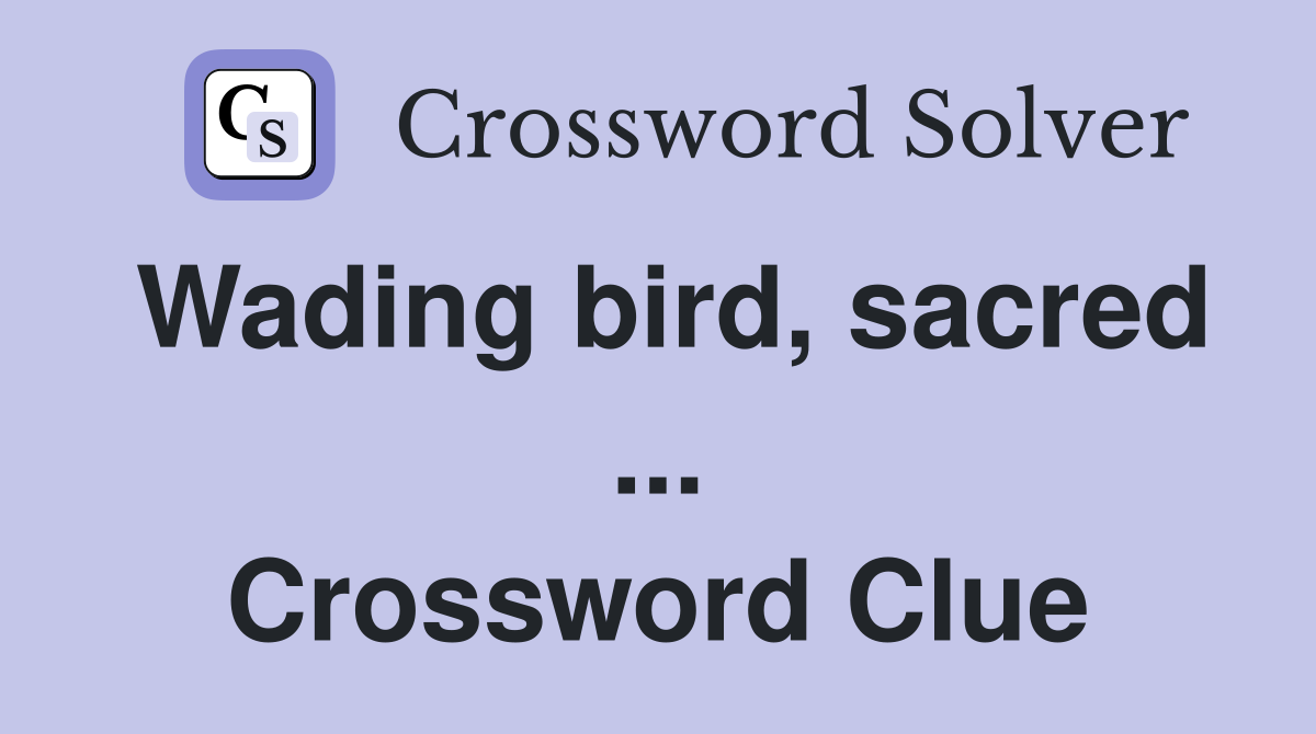 Wading bird, sacred ... Crossword Clue