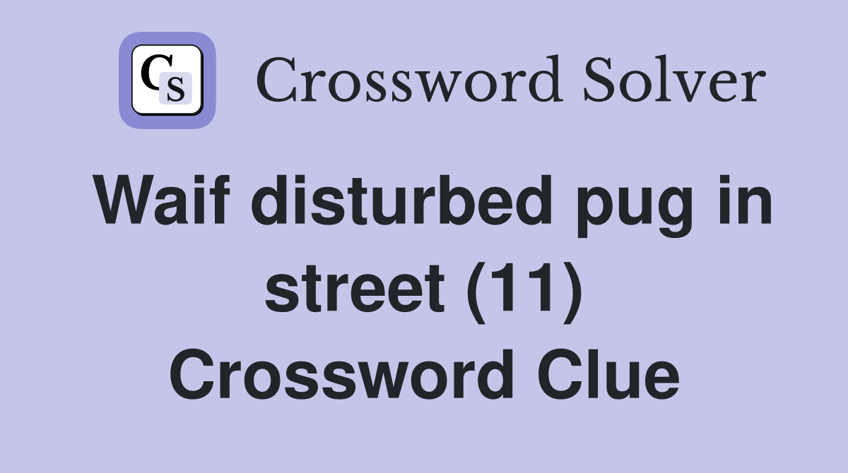 Waif disturbed pug in street (11) Crossword Clue