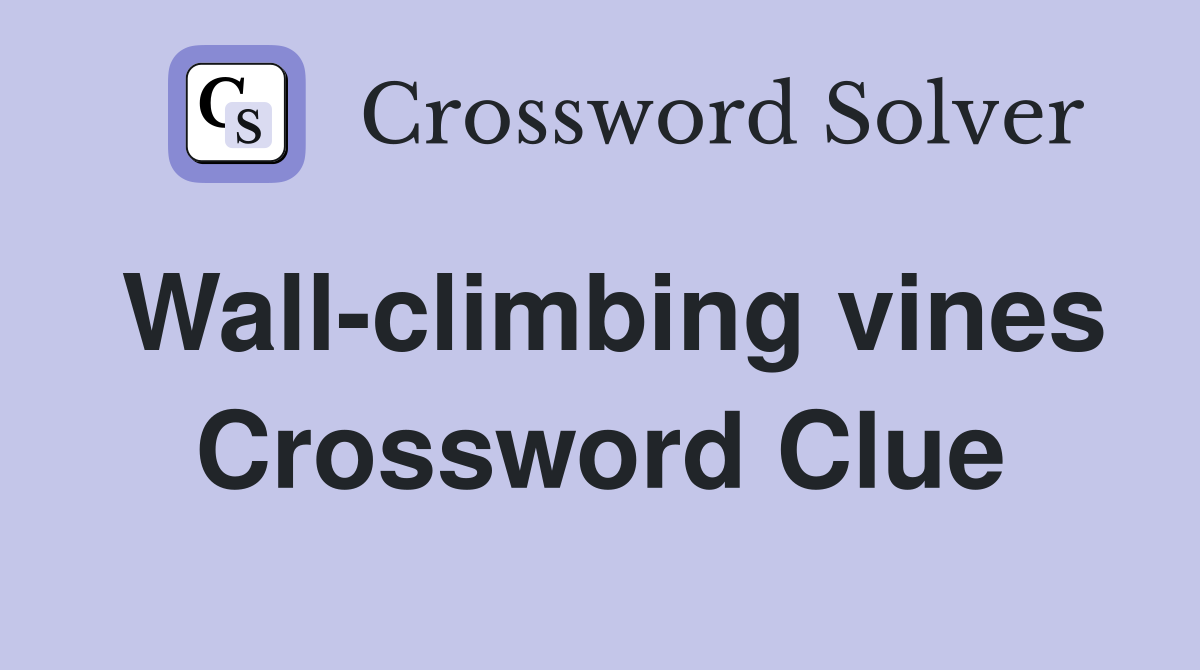 Wall-climbing vines Crossword Clue