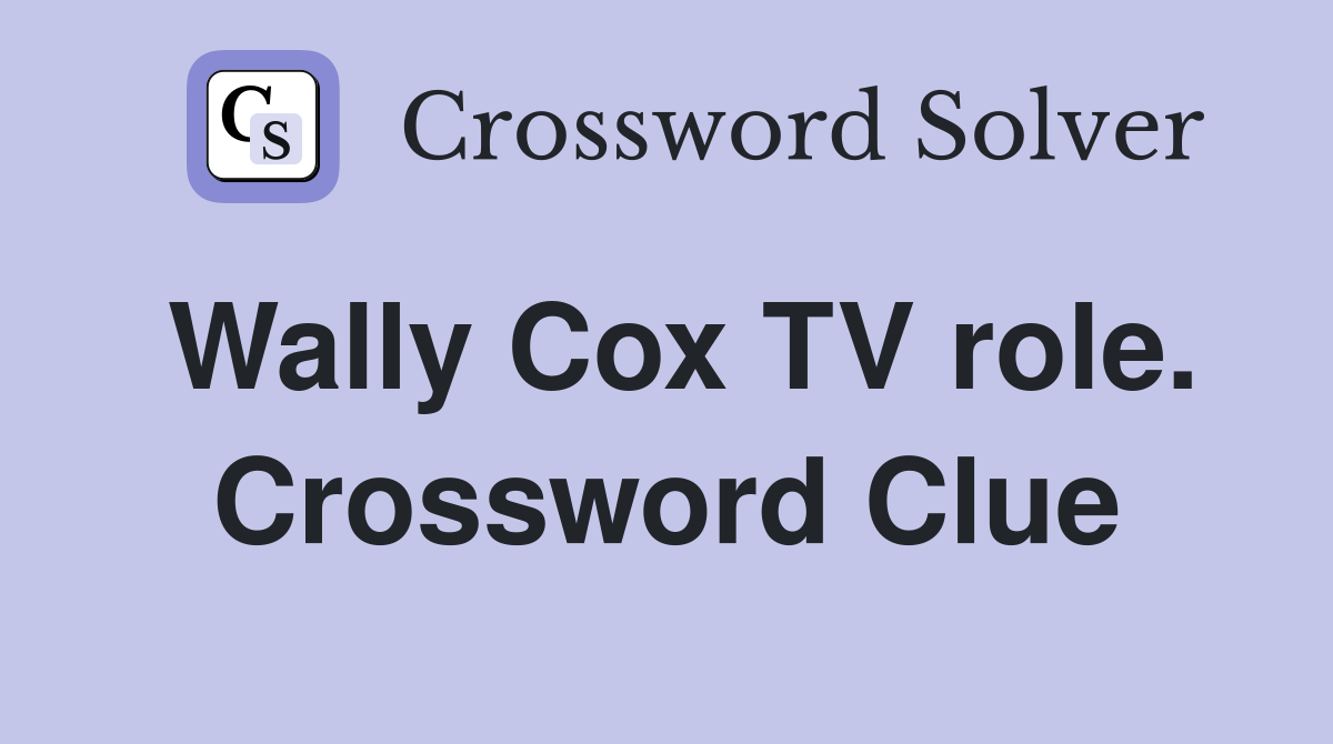 Wally Cox TV role. Crossword Clue