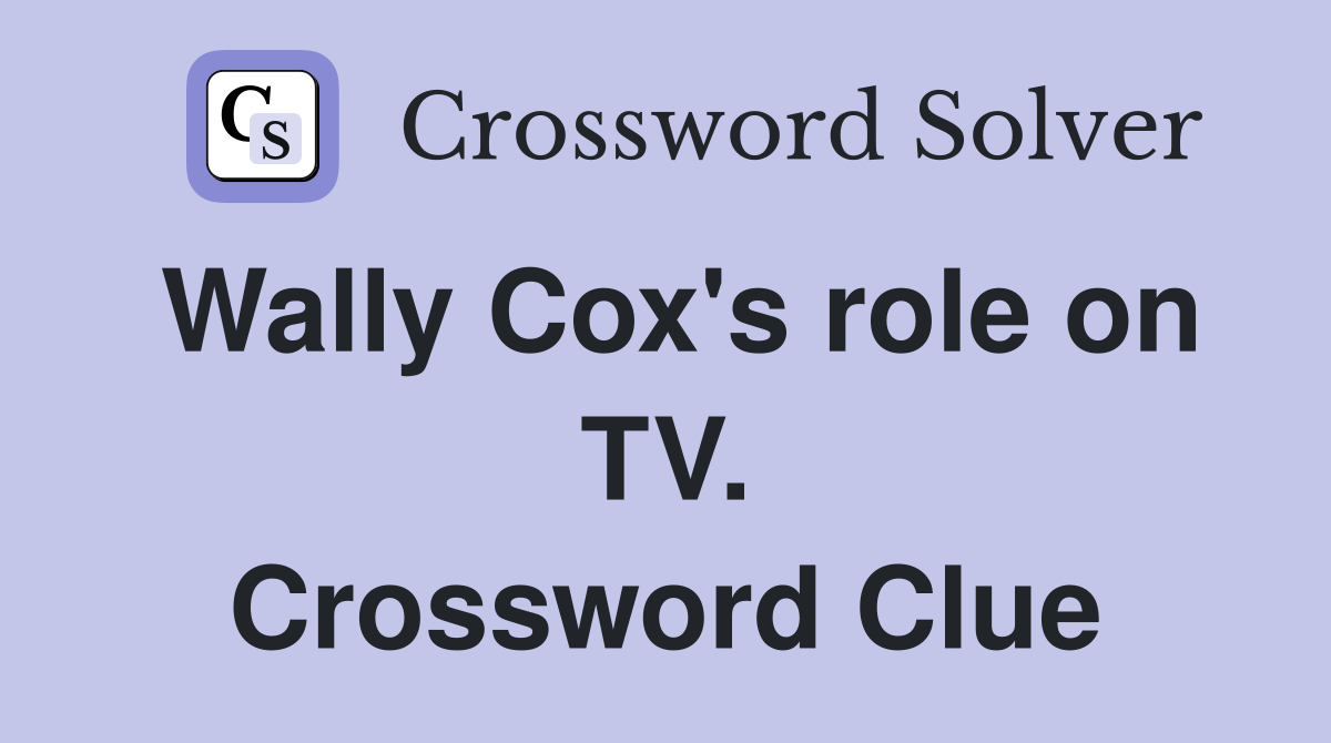 Wally Cox's role on TV. Crossword Clue