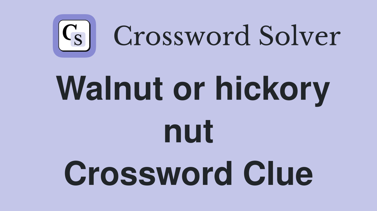Walnut or hickory nut Crossword Clue