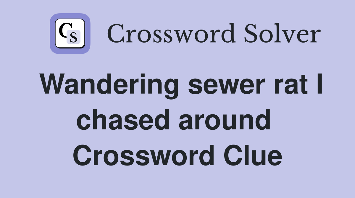 Wandering sewer rat I chased around  Crossword Clue