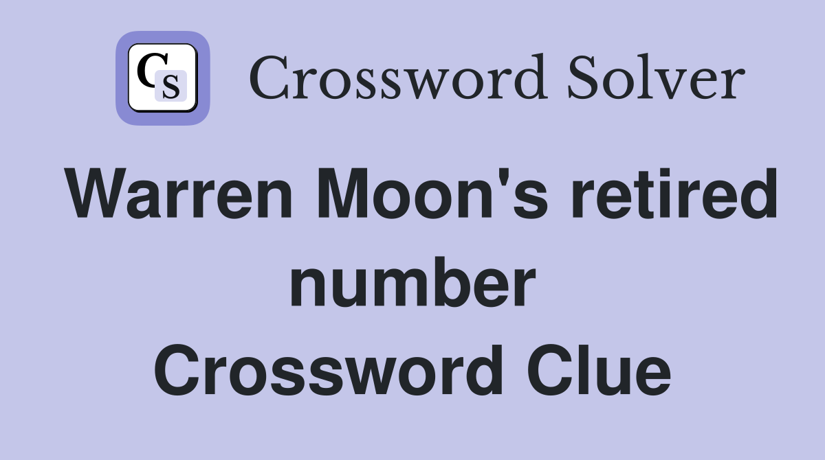 Warren Moon's retired number Crossword Clue