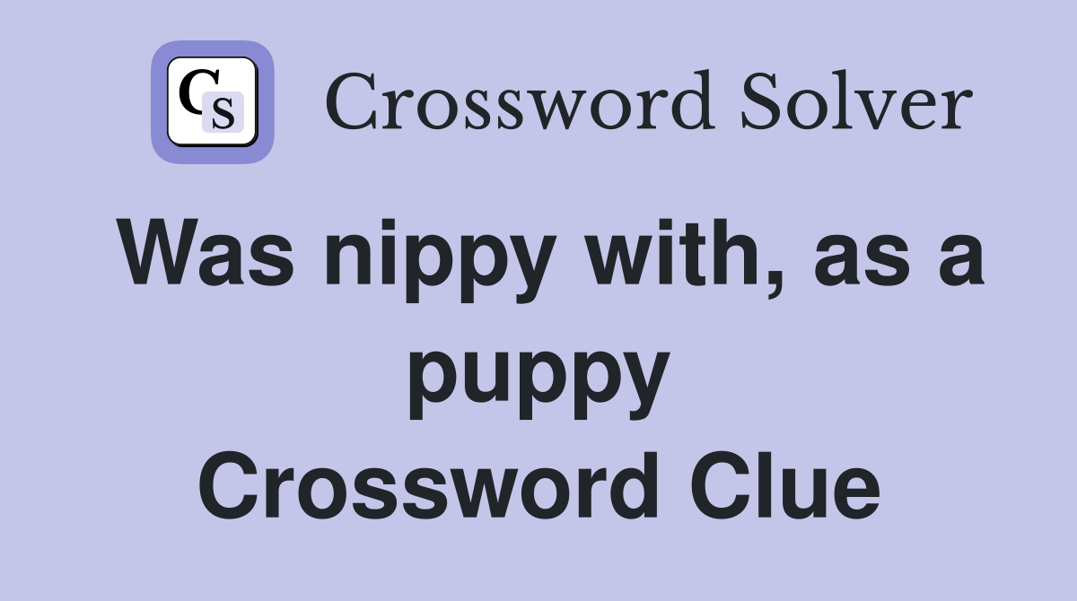 Was nippy with, as a puppy Crossword Clue