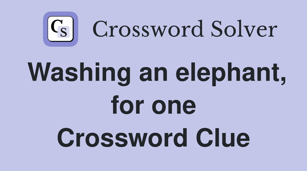 Washing an elephant, for one Crossword Clue