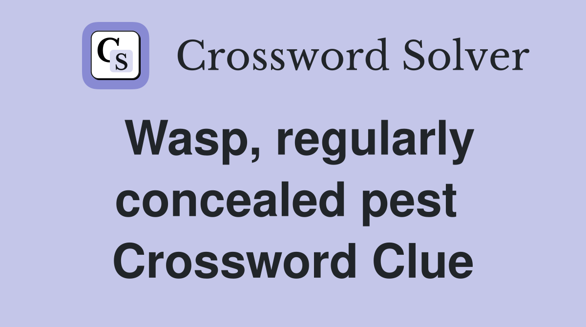 Wasp, regularly concealed pest  Crossword Clue