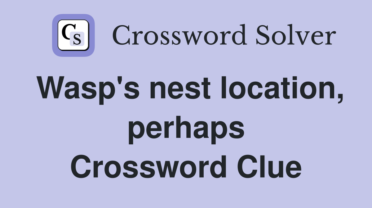Wasp's nest location, perhaps Crossword Clue