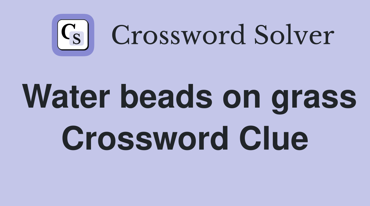 Water beads on grass Crossword Clue