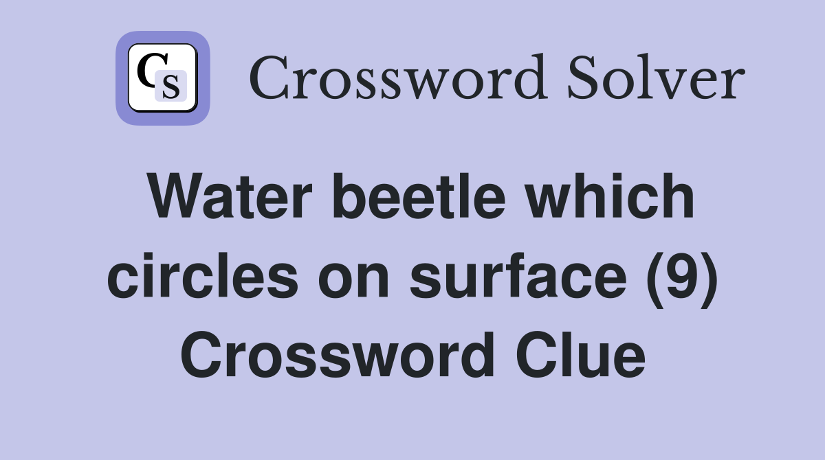 Water beetle which circles on surface (9) Crossword Clue