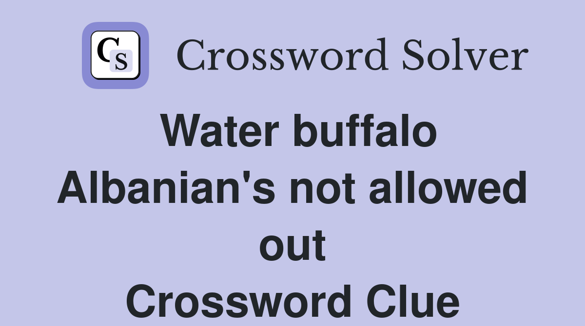Water buffalo Albanian's not allowed out Crossword Clue