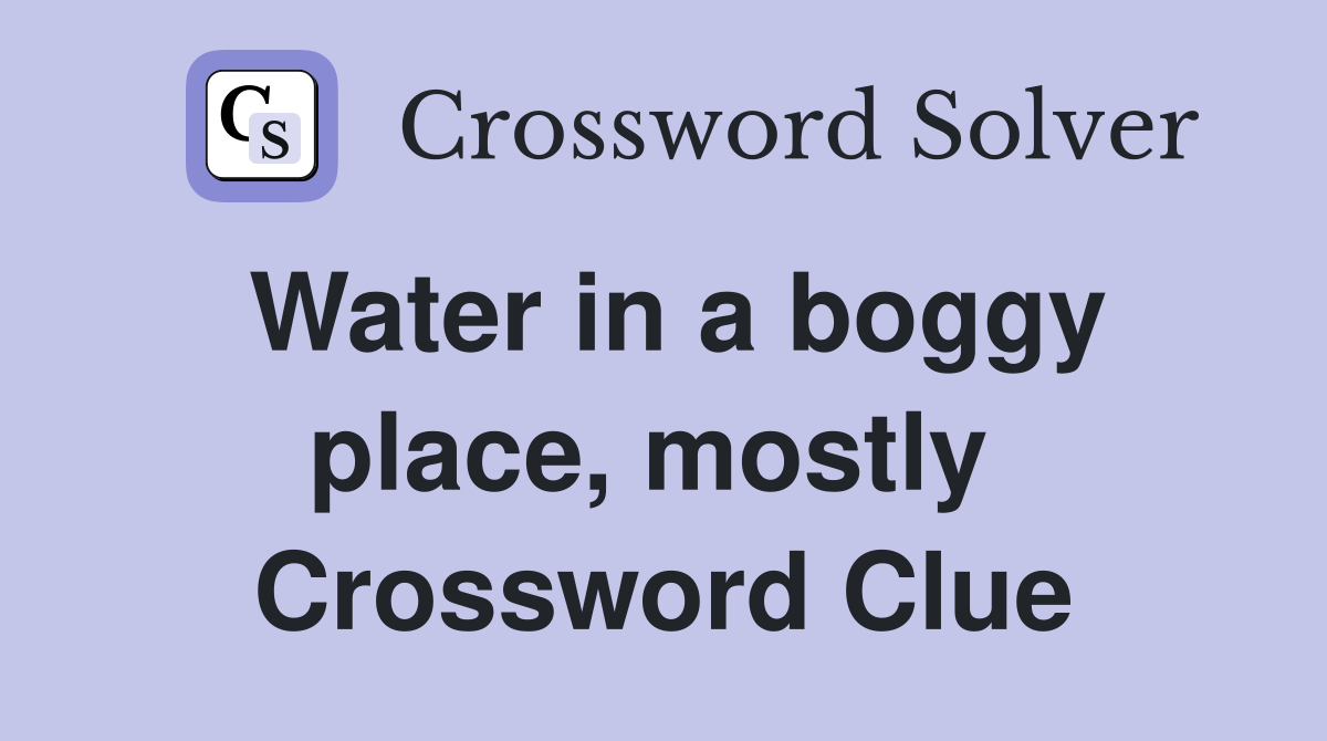 Water in a boggy place, mostly  Crossword Clue