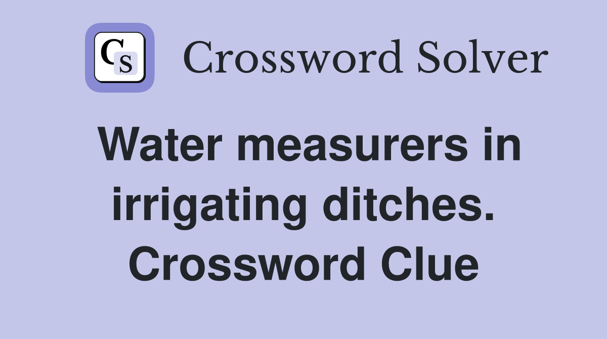 Water measurers in irrigating ditches. Crossword Clue