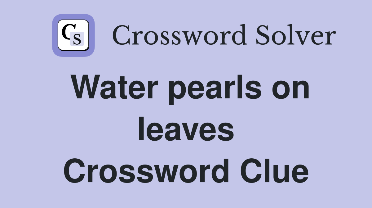 Water pearls on leaves Crossword Clue