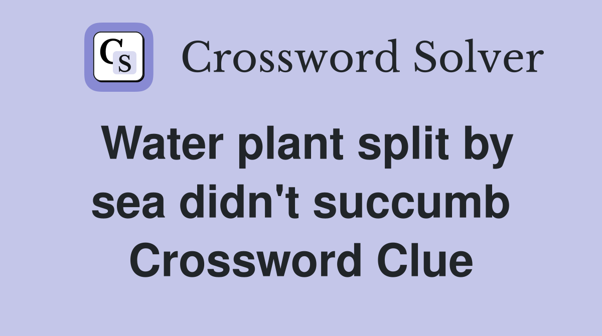 Water plant split by sea didn't succumb Crossword Clue