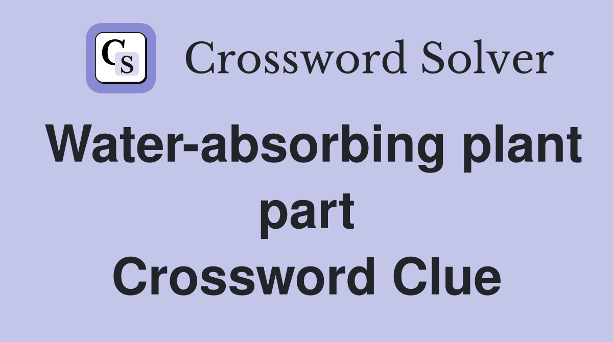 Water-absorbing plant part Crossword Clue