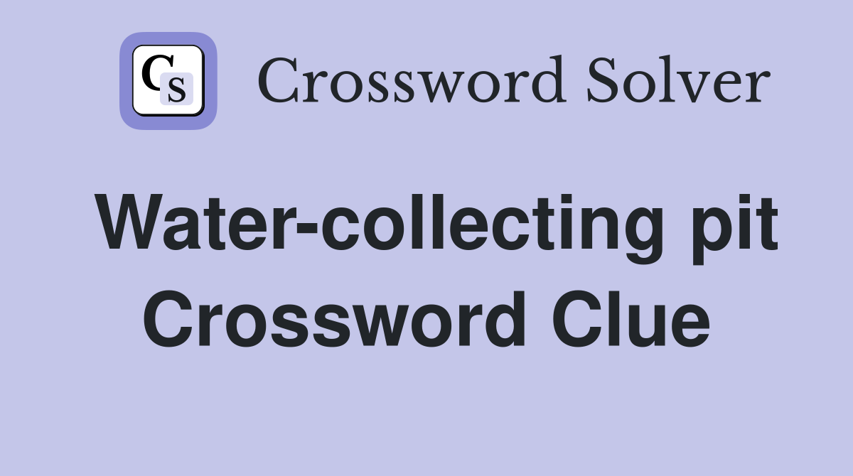 Water-collecting pit Crossword Clue