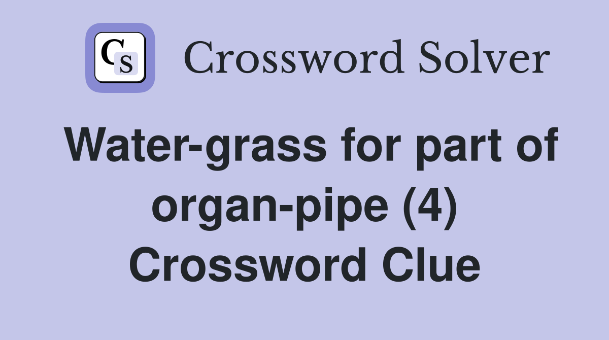 Water-grass for part of organ-pipe (4) Crossword Clue