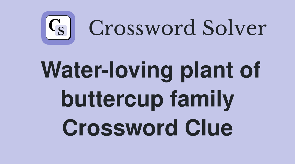 Water-loving plant of buttercup family Crossword Clue