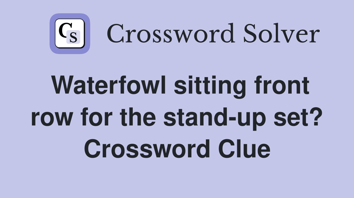 Waterfowl sitting front row for the stand-up set? Crossword Clue