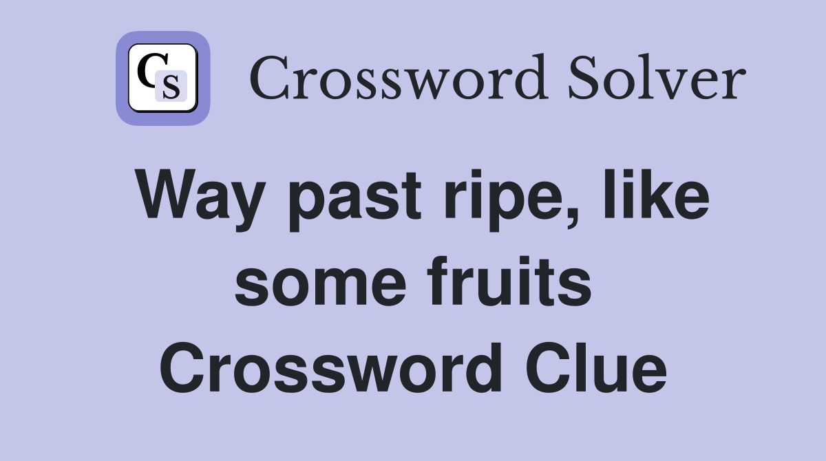 Way past ripe, like some fruits Crossword Clue