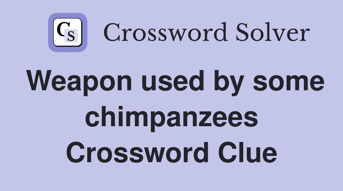 Weapon used by some chimpanzees Crossword Clue