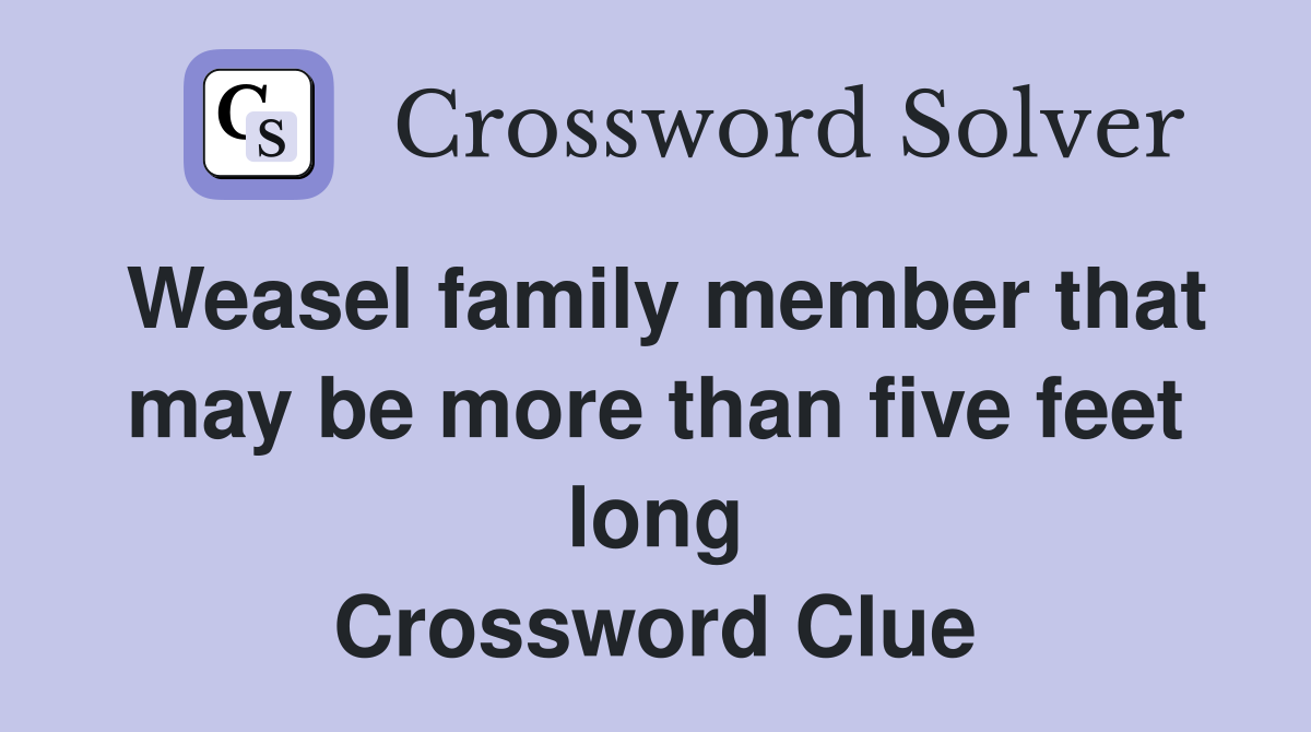 Weasel family member that may be more than five feet long Crossword Clue