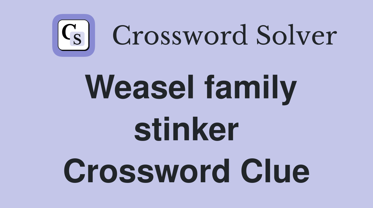 Weasel family stinker Crossword Clue