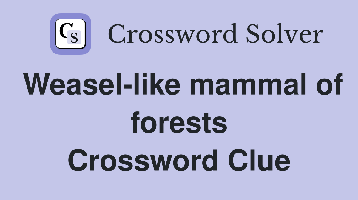 Weasel-like mammal of forests Crossword Clue