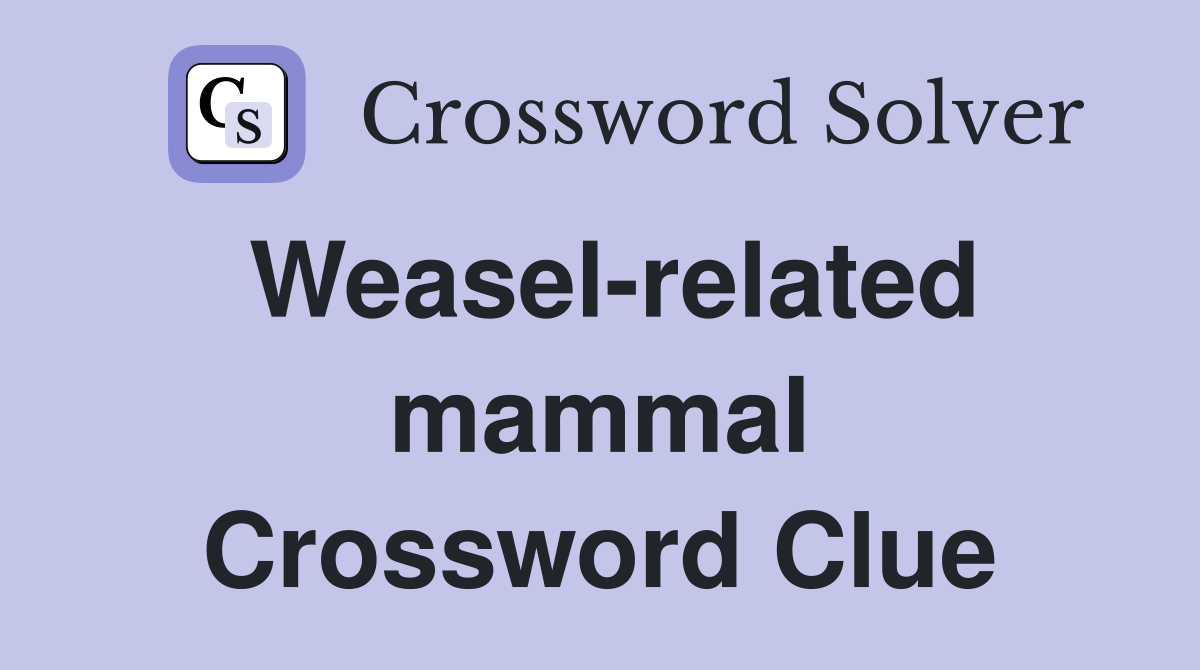 Weasel-related mammal Crossword Clue