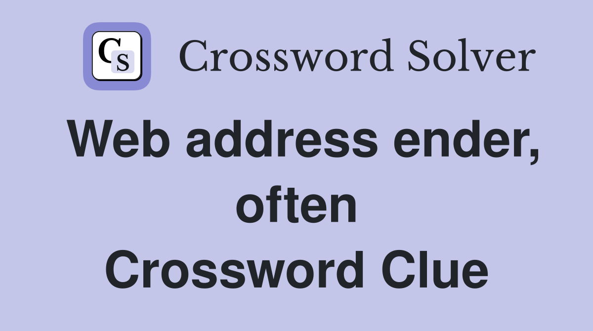 Web address ender, often Crossword Clue