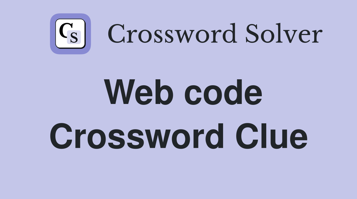 Web code Crossword Clue