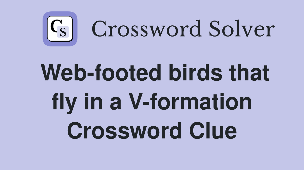 Web-footed birds that fly in a V-formation Crossword Clue