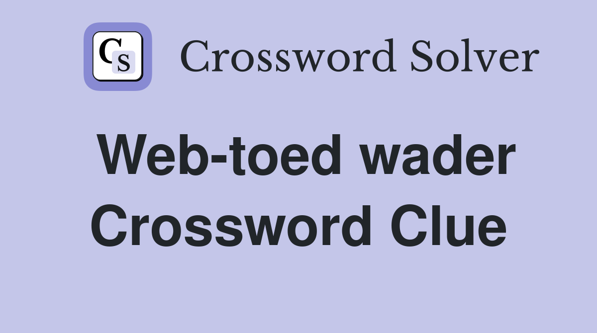 Web-toed wader Crossword Clue