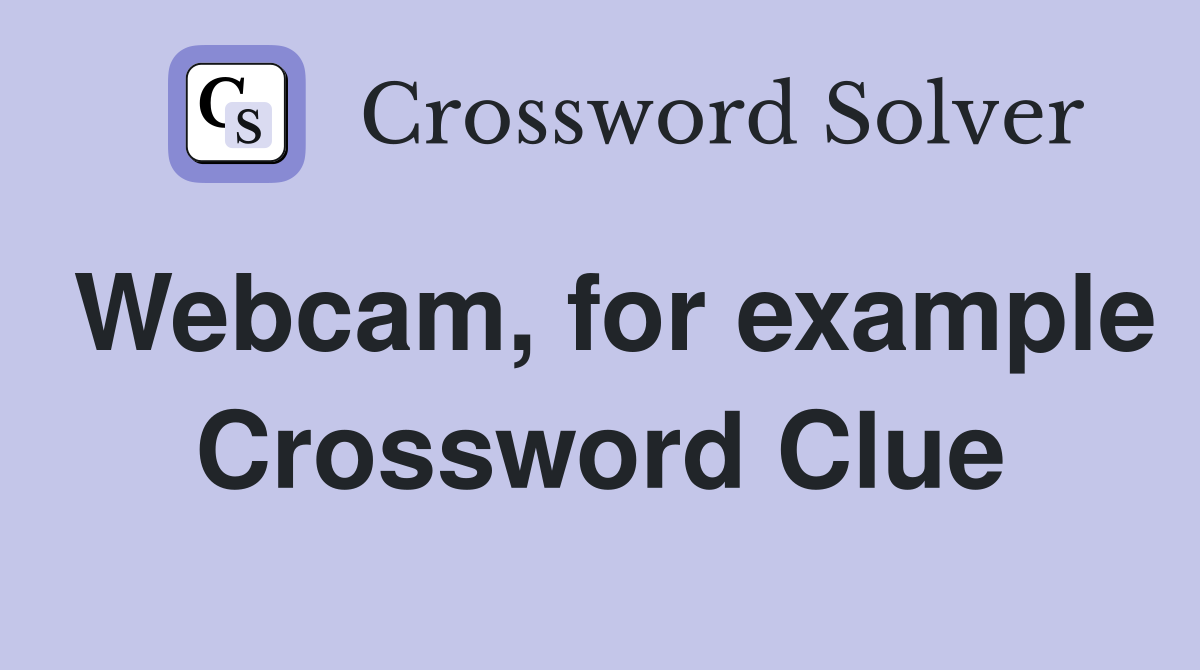 Webcam, for example Crossword Clue