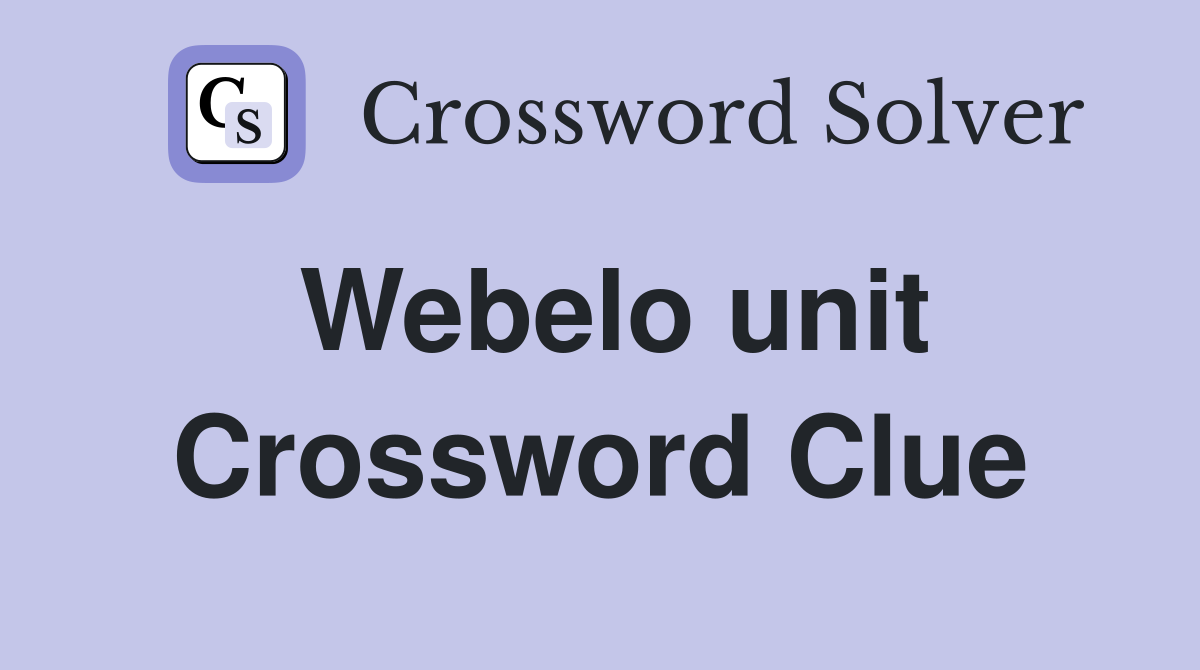 Webelo unit Crossword Clue