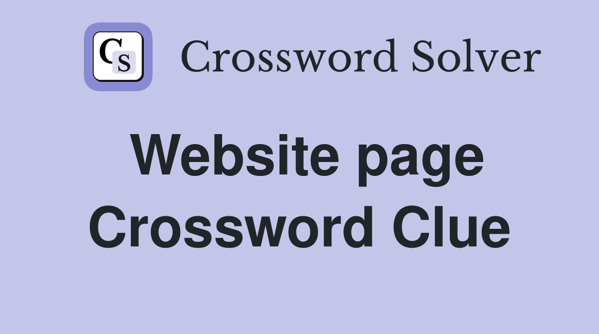 Website page Crossword Clue