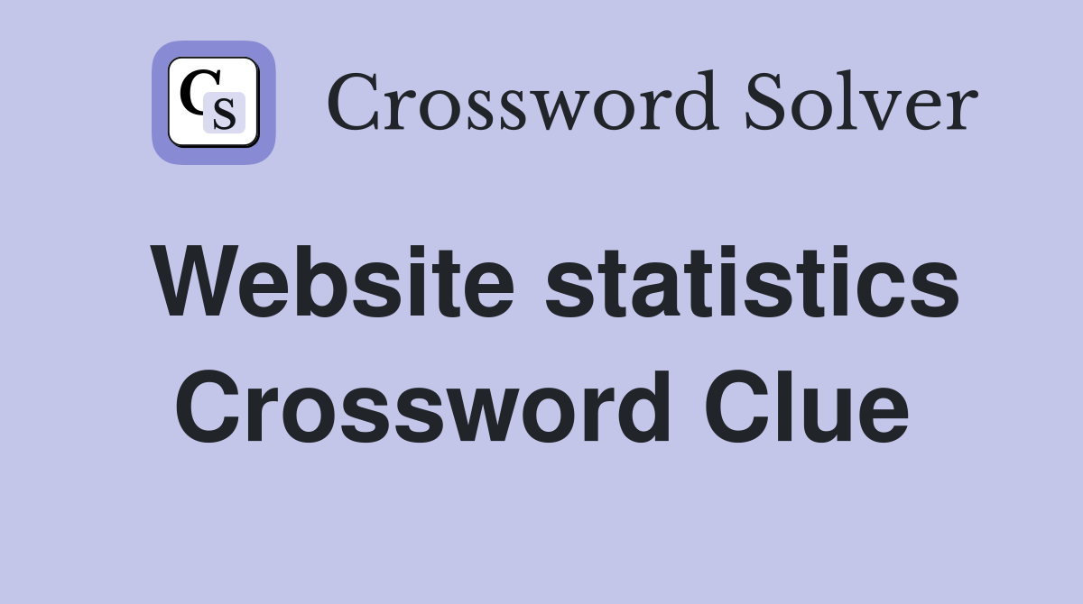 Website statistics Crossword Clue