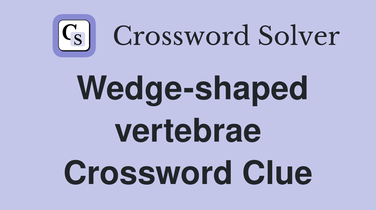 Wedge-shaped vertebrae Crossword Clue