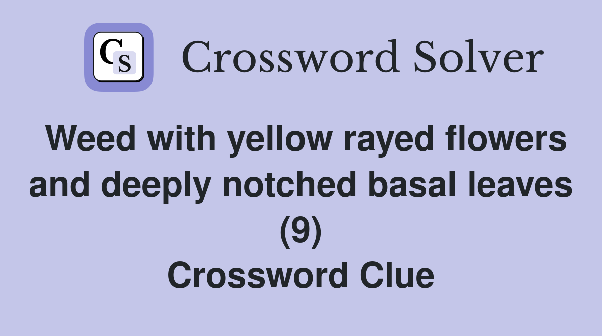 Weed with yellow rayed flowers and deeply notched basal leaves (9) Crossword Clue