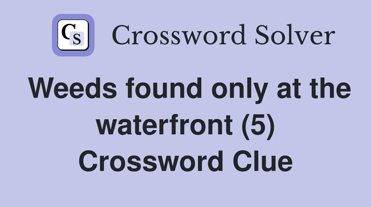 Weeds found only at the waterfront (5) Crossword Clue
