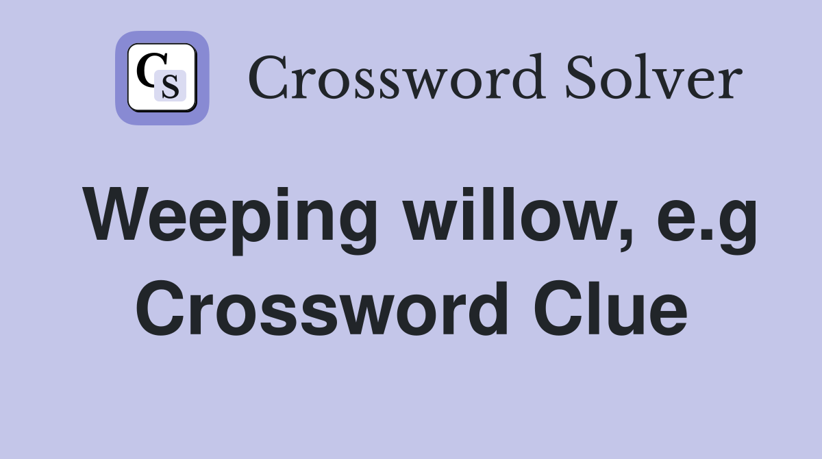 Weeping willow, e.g Crossword Clue