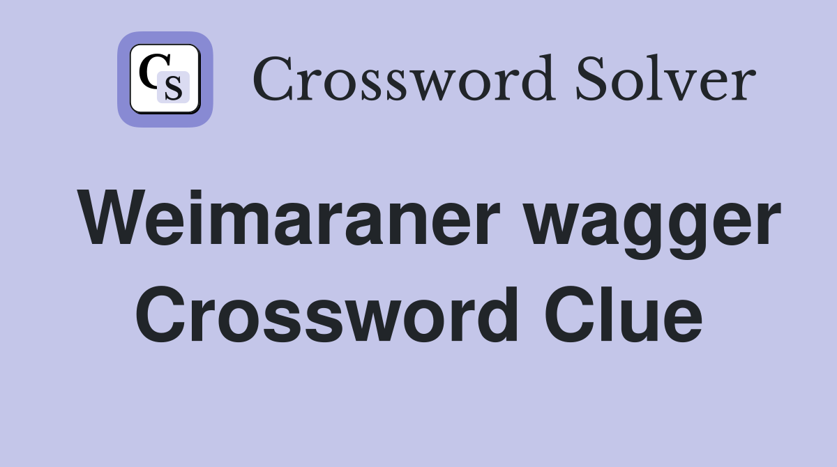 Weimaraner wagger Crossword Clue