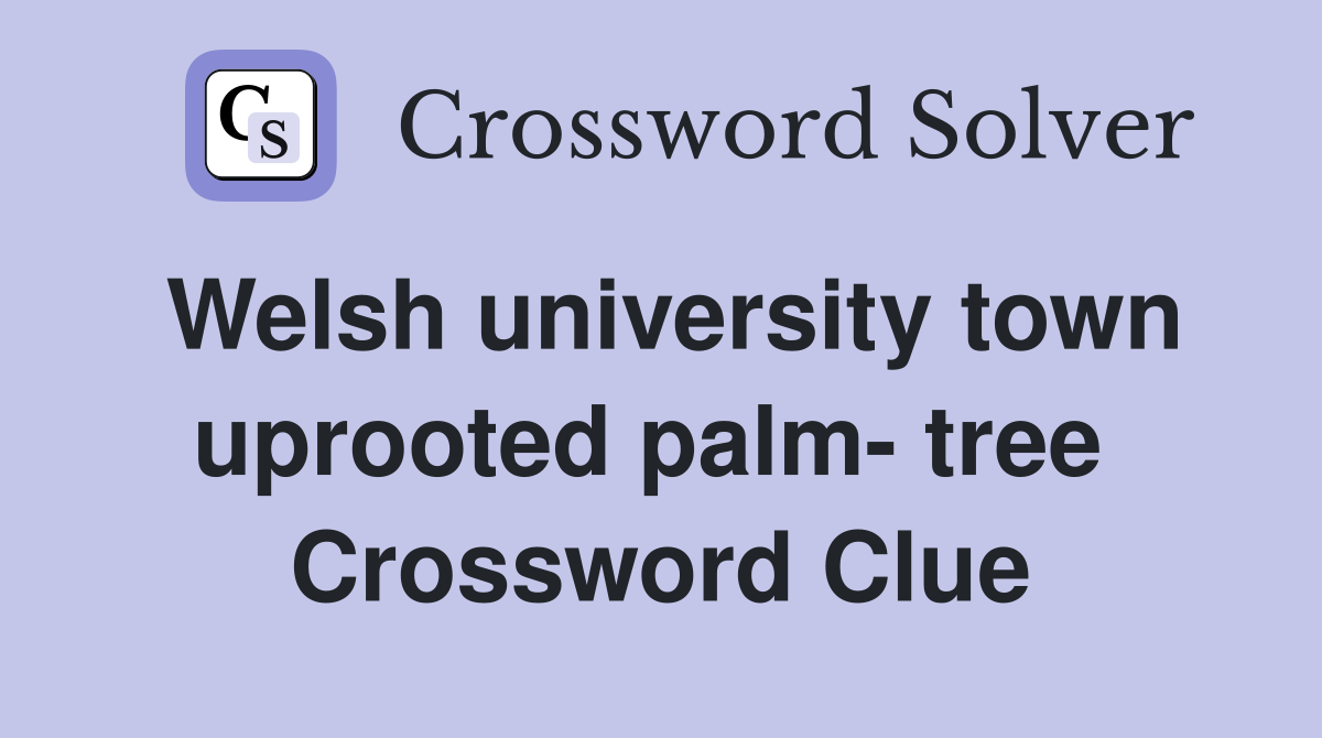 Welsh university town uprooted palm- tree  Crossword Clue