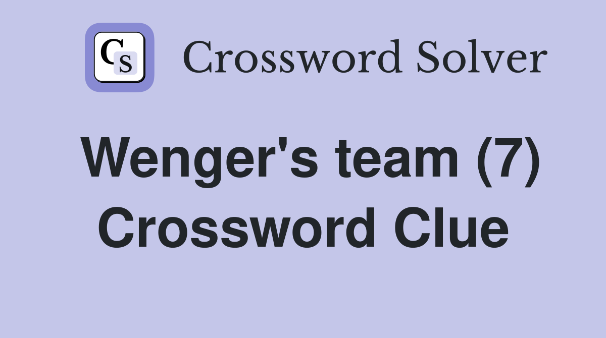 Wenger's team (7) Crossword Clue