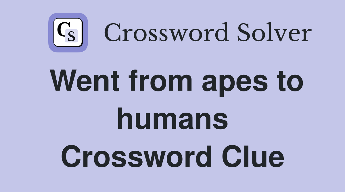 Went from apes to humans Crossword Clue
