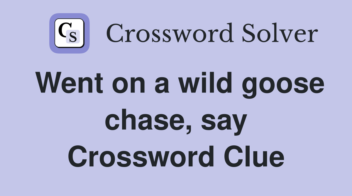 Went on a wild goose chase, say Crossword Clue